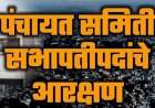 सिंधुदुर्गातील आठ पंचायत समितींच्या सभापती पदासाठी आरक्षण जाहीर