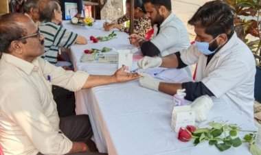 माठेवाडा येथील आयोजित महाआरोग्य शिबिराला उत्स्फूर्त प्रतिसाद.