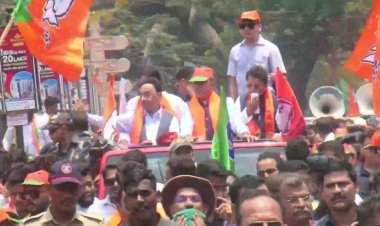 केंद्रीयमंत्री नारायण राणे यांचा रत्नागिरीमध्ये अर्ज भरण्यापूर्वी जोरदार शक्तीप्रदर्शन.