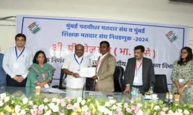 मुंबई पदवीधर मतदारसंघात ॲड.अनिल परब ४४ हजार ७८४ मते मिळवून विजयी; विभागीय आयुक्त तथा निवडणूक निर्णय अधिकारी, पी. वेलरासू.