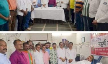 पालकमंत्री रवींद्र चव्हाण यांच्या वाढदिवसानिमित्त सावंतवाडी भाजपाच्या वतीने आयोजित रक्तदान शिबिरास उत्स्फूर्त प्रतिसाद.