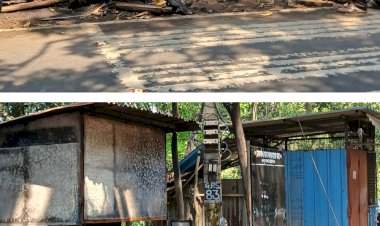 पाट तिठ्यावरील दोन दुकाने आगीत बेचिराख