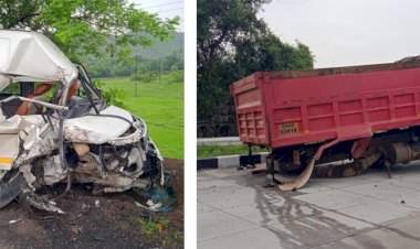 मुंबई-गोवा महामार्गावर टेम्पो ट्रॅव्हलरची डंपरला धडक