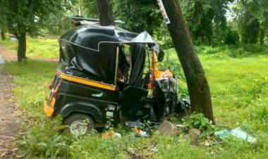 वैभववाडी खांबाळेत भीषण रिक्षा अपघात.....६ जखमी