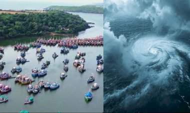 मोंथा चक्रीवादळ.....उरणमधील बोट समुद्रात भरकटली, बंदरात शेकडो नौका सुरक्षित