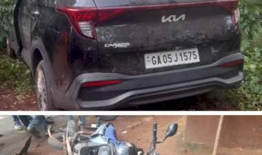 गोवा-महाराष्ट्र सीमेवर एका भरधाव कारची वाहनांना धडक