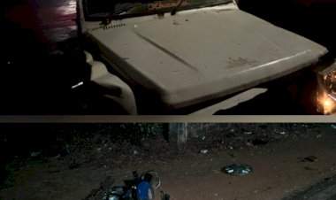 चारचाकी वाहनाची दुचाकीला जोरदार धडक.....धडकेत दुचाकीस्वार तरुण जागीच ठार