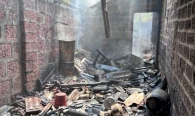 कणकवली येथे सिलेंडरचा अचानक स्फोट होऊन घराला आग