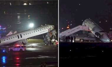 लँडिंगदरम्यान एअर कॅनडा एक्सप्रेस विमानाची ग्राउंड फायर व्हेइकलला धडक