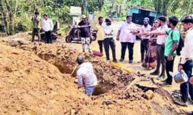 सावंतवाडी मोरडोंगरीत पाण्यासाठी खोदाई करताना गॅस पाईपलाईन फुटली