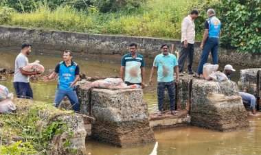 वेंगुर्ला नगरपरिषदेच्यावतीने लोकसहभागातून वनराई बंधारा पूर्ण...
