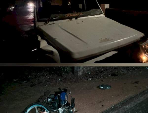 चारचाकी वाहनाची दुचाकीला जोरदार धडक.....धडकेत दुचाकीस्वार तरुण जागीच ठार