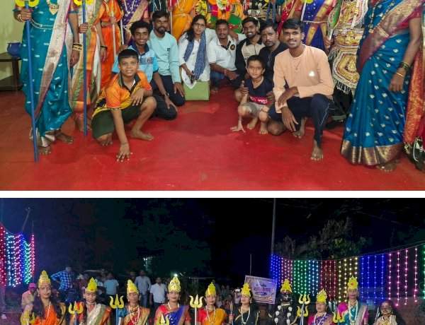 सार्वजनिक नवरात्रौत्सवात धाकोरे येथे बहारदार कार्यक्रम .....धाकोरेच्या महिलांनी सादर केलेली 'काली महात्म्यावर' आधारित फुगडी ठरली लक्षवेधी