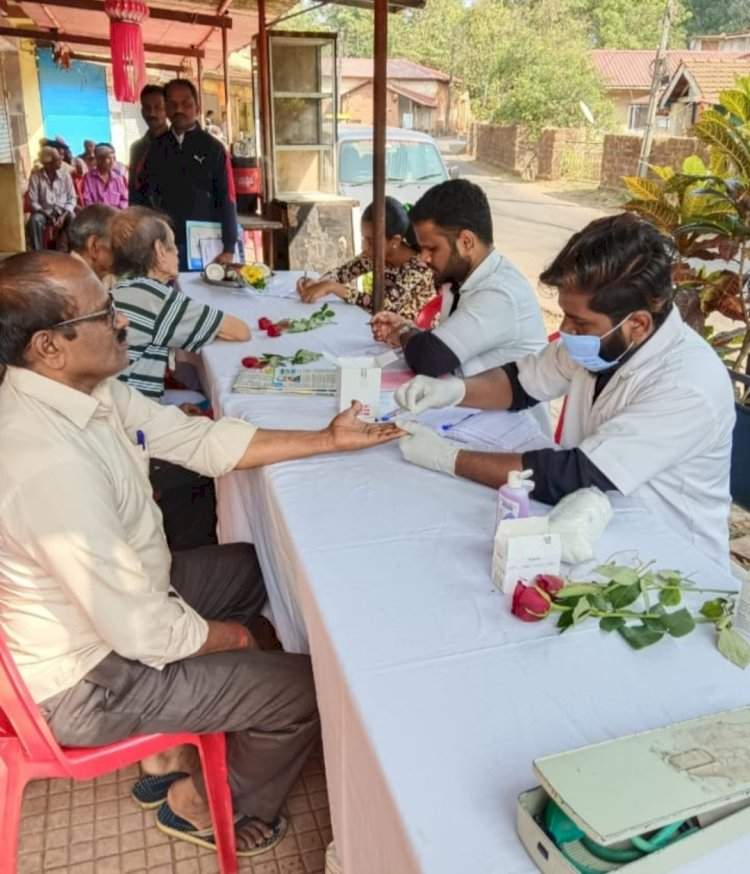 माठेवाडा येथील आयोजित महाआरोग्य शिबिराला उत्स्फूर्त प्रतिसाद.