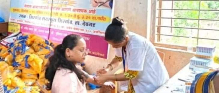 शिरगाव येथे मोफत आरोग्य शिबिराला उत्स्फूर्त प्रतिसाद.