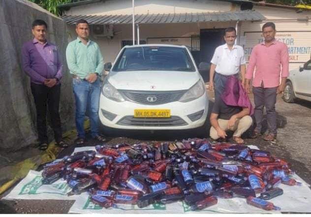 गोवा बनावटीच्या अवैध दारू वाहतुकीवर राज्य उत्पादन शुल्क विभागाची मोठी कारवाई. तब्बल ७ लाख ७० हजार रूपयांचा मुद्देमाल जप्त; एक जण ताब्यात.