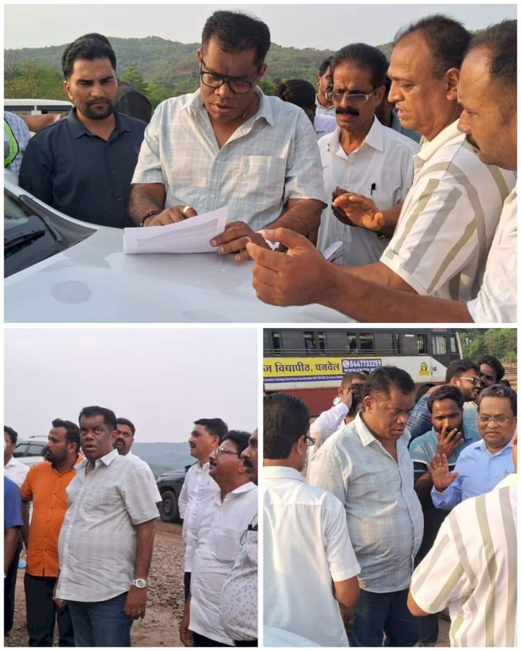 आमदार किरण सामंत यांनी मिऱ्या नागपूर रस्त्याच्या चौपदरीकरणाची केली पाहणी