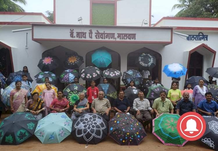 मालवण येथे छत्री पेंटिंग कार्यशाळेस उत्स्फूर्त प्रतिसाद