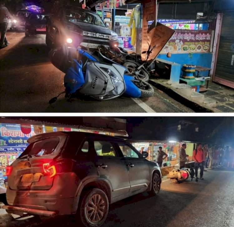 चिरे वाहतूक करणाऱ्या ट्रकने कारसह दोन दुचाकींना उडविले