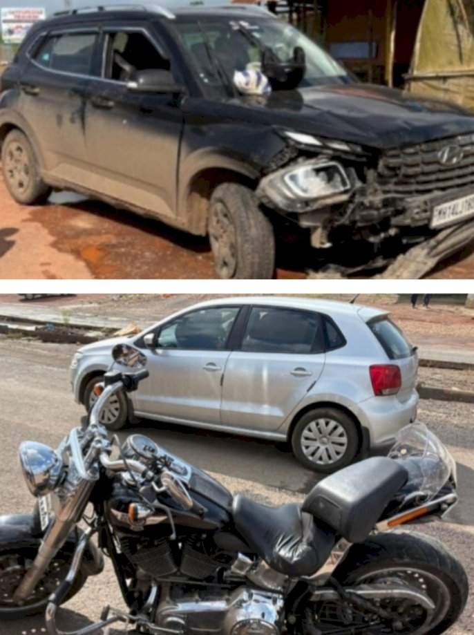 गतिरोधकचा अंदाज न आल्याने बांदा येथे अपघात