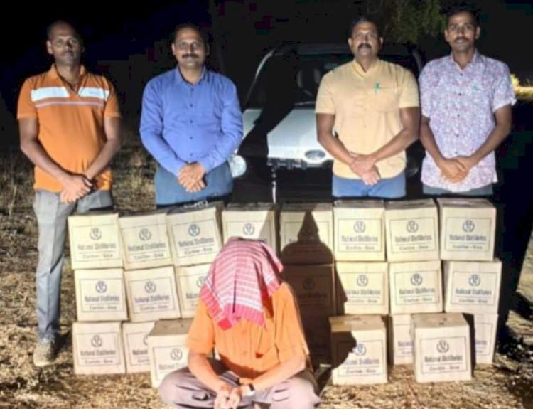 सावंतवाडीत ६ लाखांच्या दारूसह कार पकडली.....स्थानिक गुन्हे अन्वेषण शाखेची कारवाई