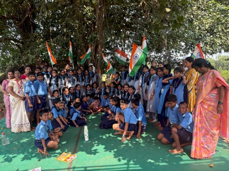 शिरोडा मिठागर सत्याग्रह स्मृती स्थळी शालेय विद्यार्थ्यांचा मानवंदना कार्यक्रम उत्साहात