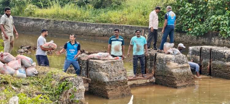 वेंगुर्ला नगरपरिषदेच्यावतीने लोकसहभागातून वनराई बंधारा पूर्ण...